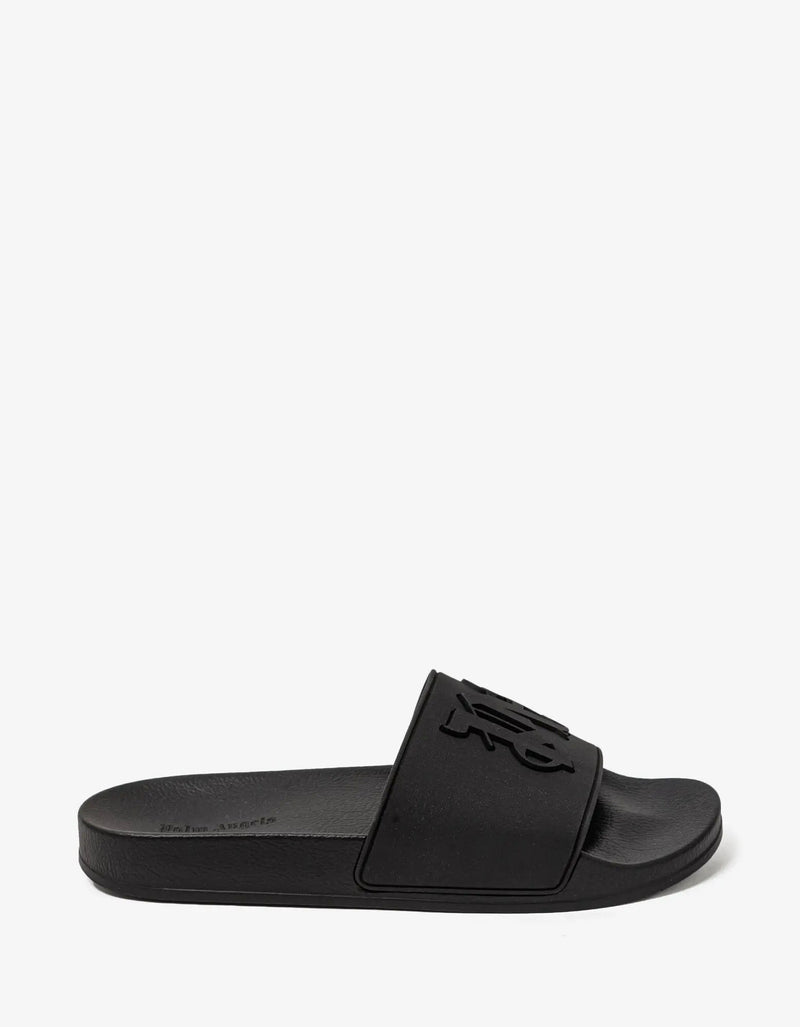 Palm Angels Palm Angels Black PA Monogram Slide Sandals
