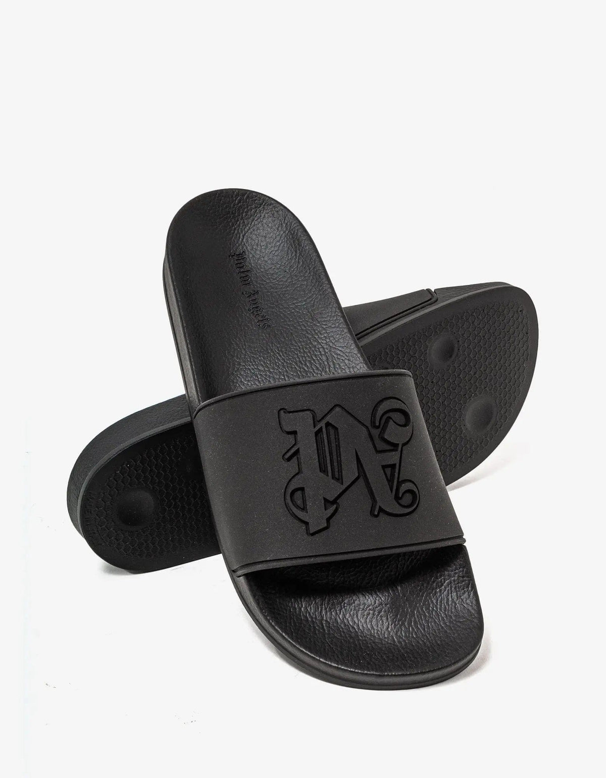 Palm Angels Palm Angels Black PA Monogram Slide Sandals