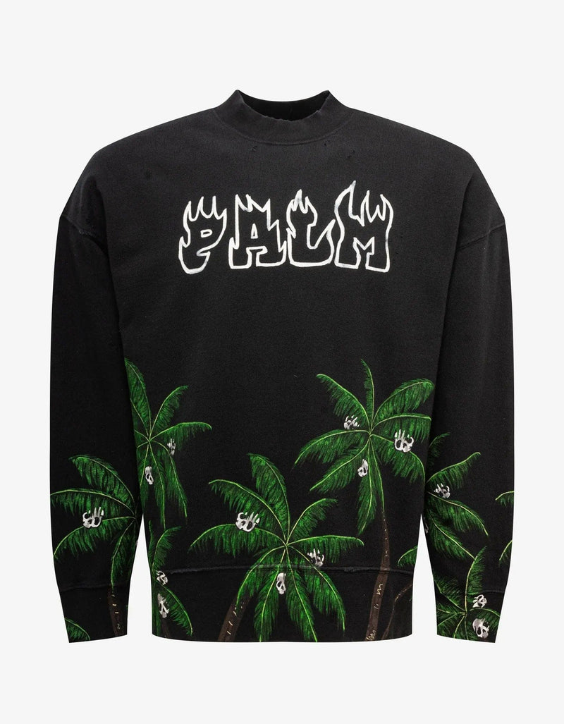Palm Angels スウェット Palm Angels Black Palms & Skull Sweatshirt – Zoo Fashions
