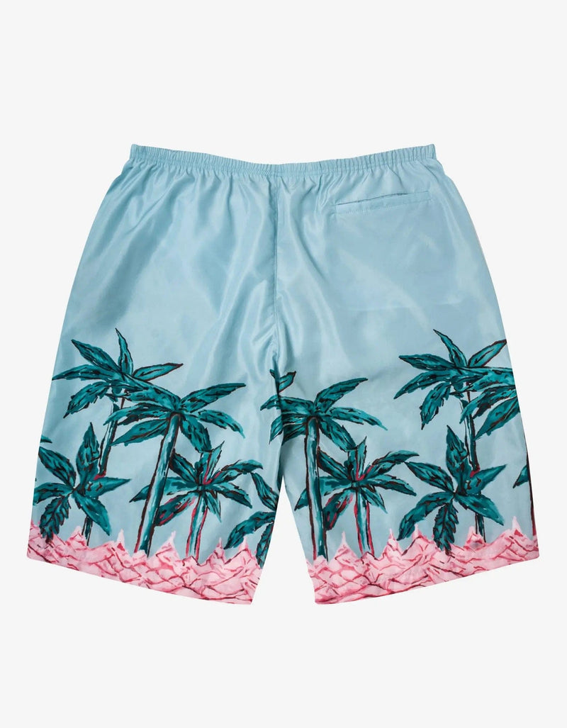 Palm Angels Palm Angels Blue Palms Row Long Swim Shorts