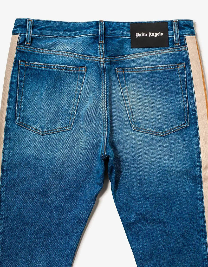 Palm Angels Palm Angels Blue Side-Stripe Jeans