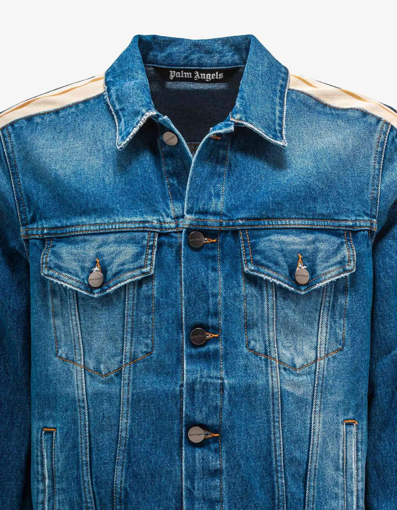 Palm Angels Palm Angels Blue Track Denim Jacket