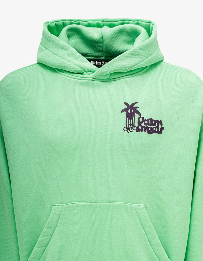 Palm Angels Palm Angels Green Douby Logo Hoodie