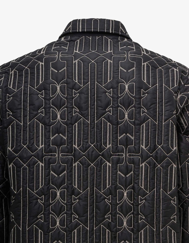Palm Angels Palm Angels Grey All-over Monogram Overshirt