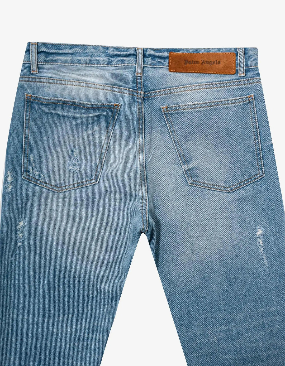 Palm Angels Palm Angels Light Blue Palms Print Jeans