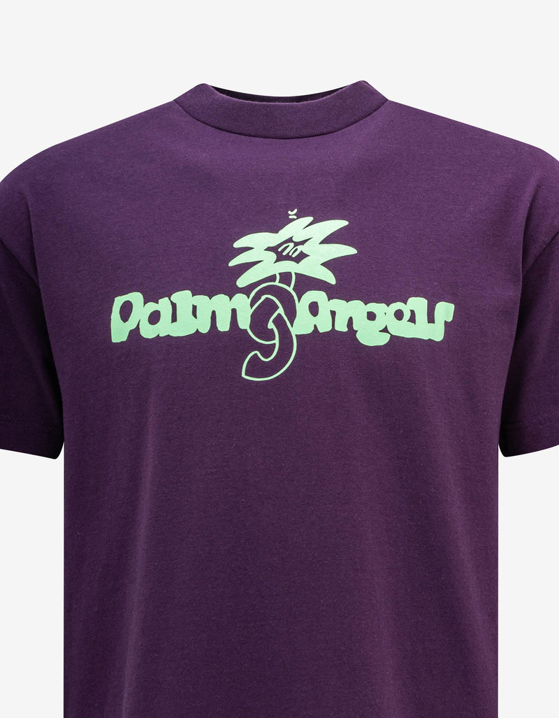 Palm Angels Purple Santiago Logo T-Shirt