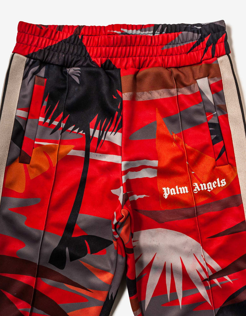 Palm Angels Red Hawaii Track Pants