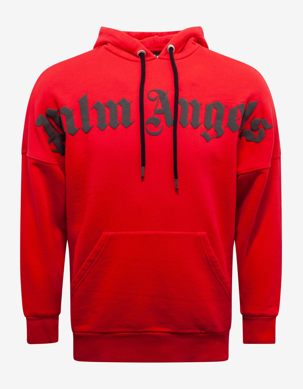 Palm Angels Red Logo Print Oversized Hoodie