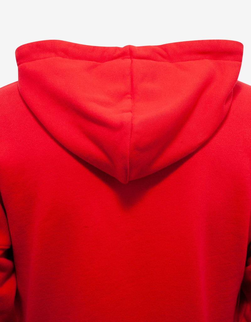 Palm Angels Red Logo Print Oversized Hoodie
