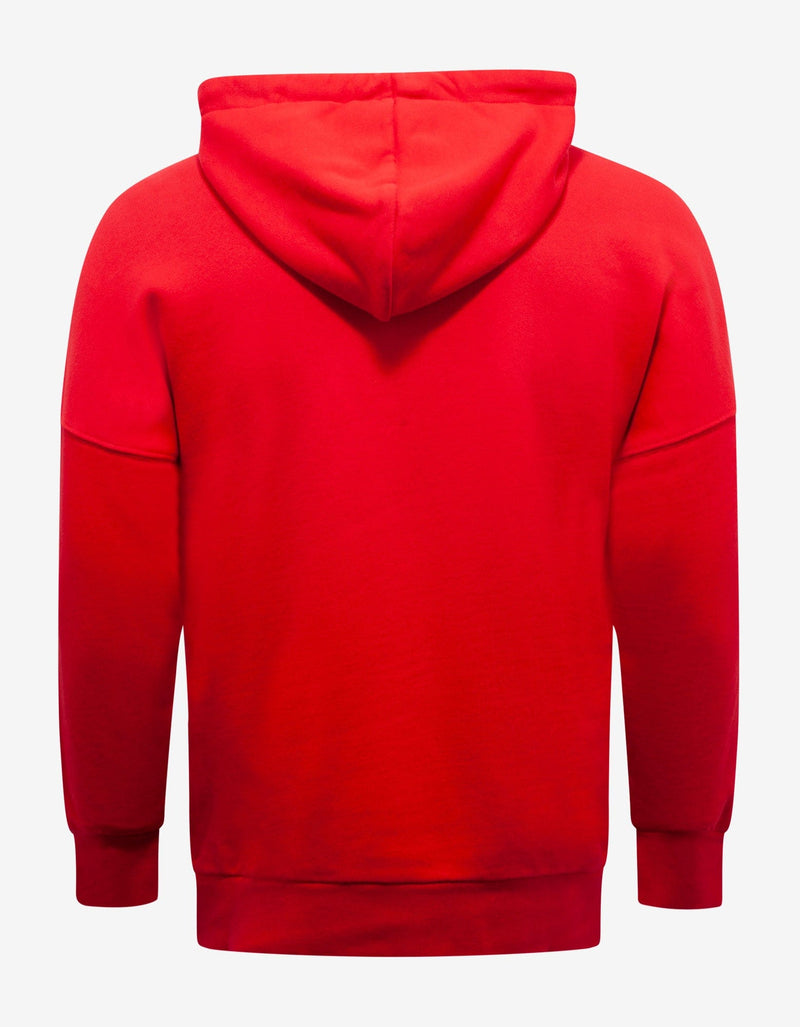 Palm Angels Red Logo Print Oversized Hoodie