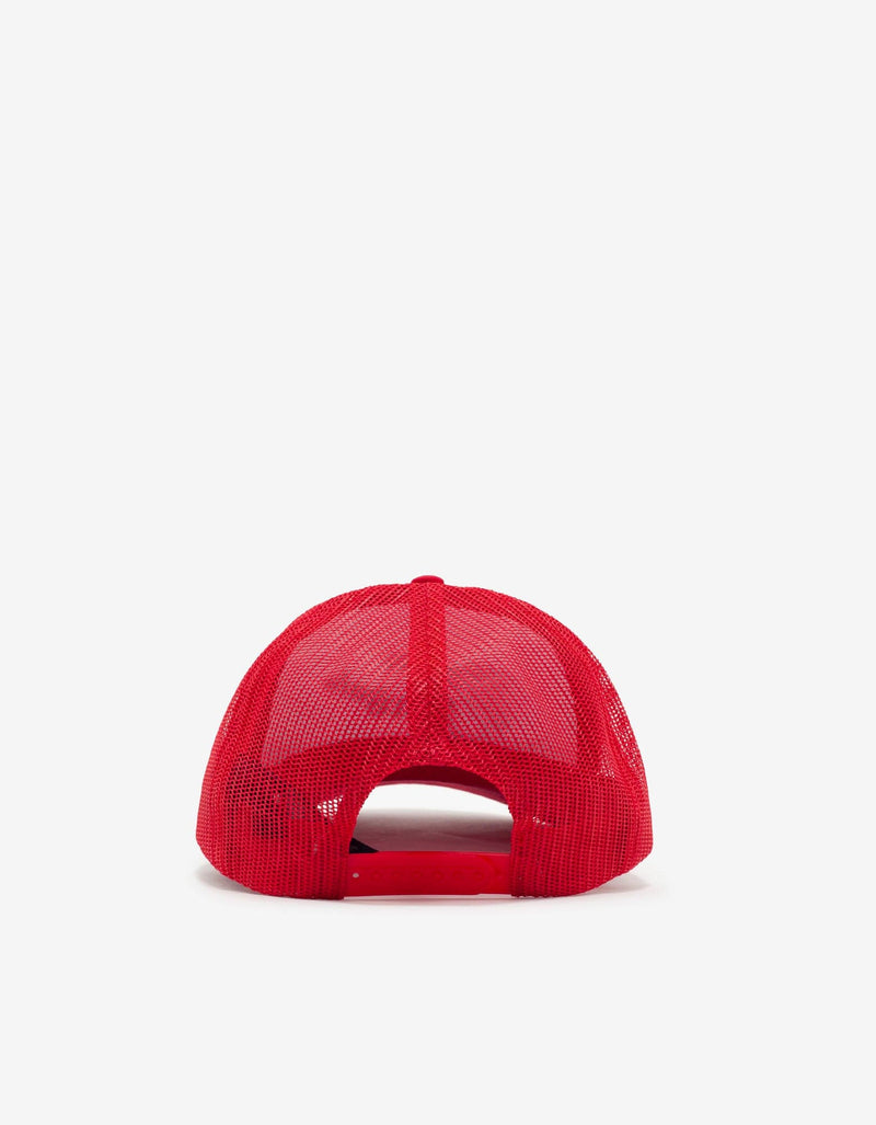 Palm Angels Red & White New Gothic Logo Cap