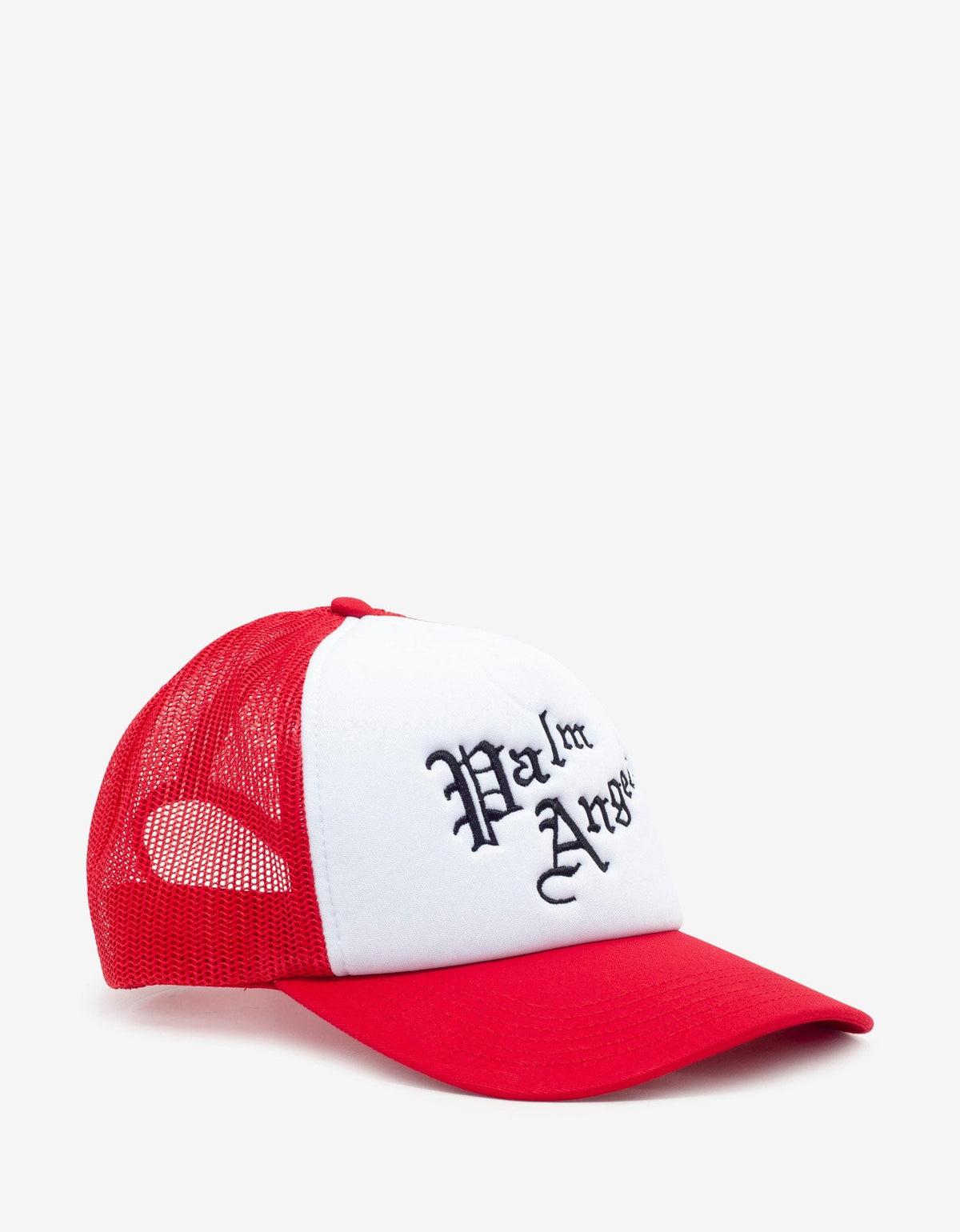 Palm Angels Red & White New Gothic Logo Cap