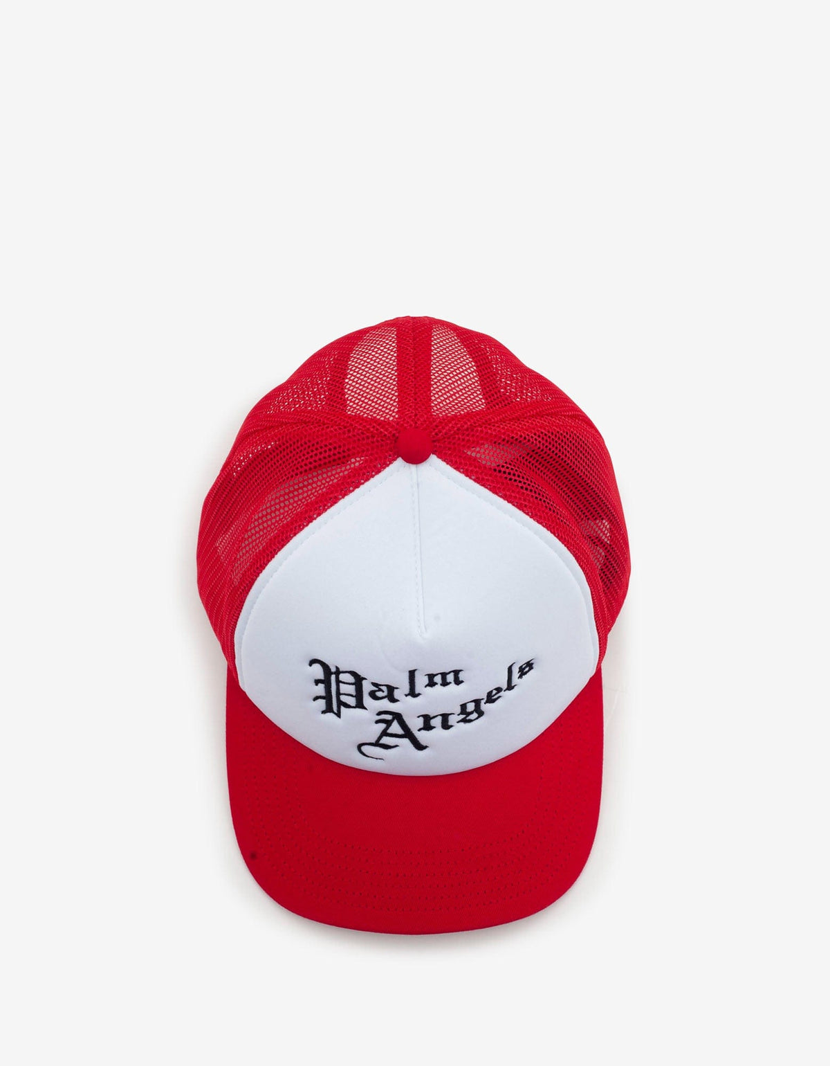 Palm Angels Red & White New Gothic Logo Cap
