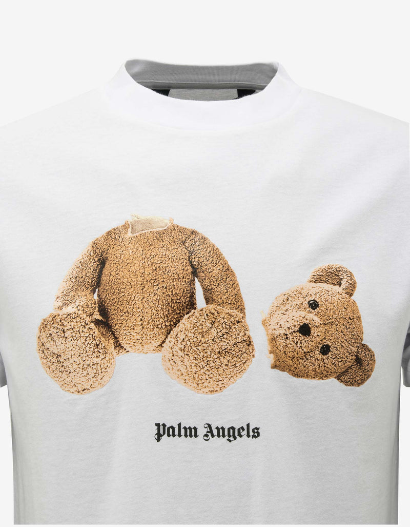 Palm Angels White Bear Print T-Shirt