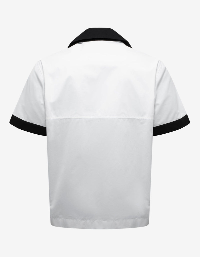 Palm Angels White Butterfly Print Bowling Shirt