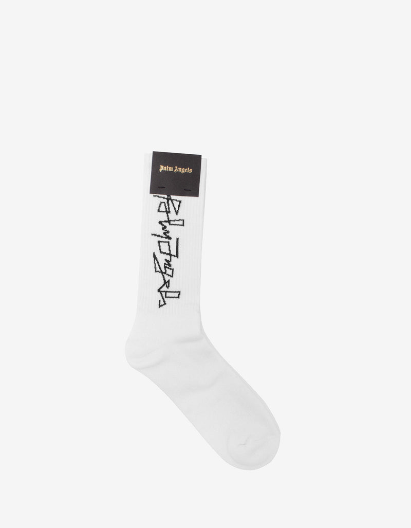 Palm Angels White Desert Logo Socks