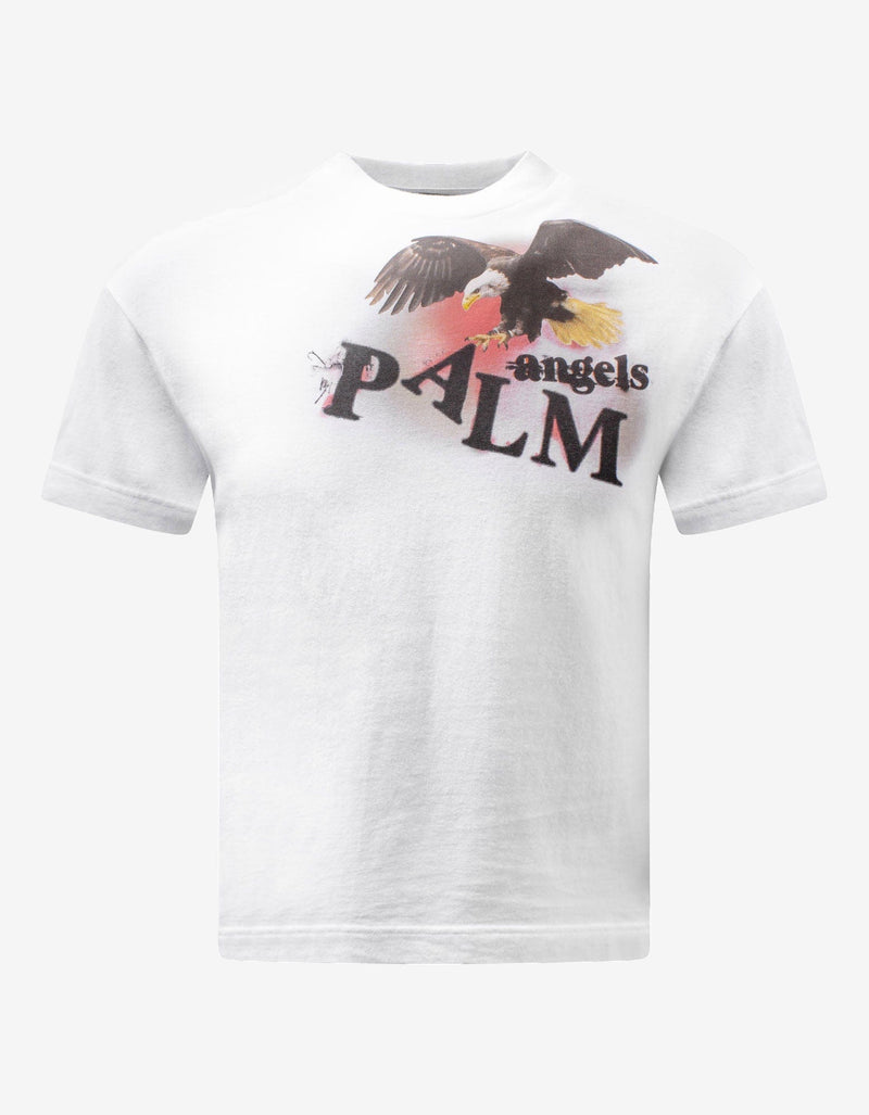 Palm Angels White Eagle Graphic Print T-Shirt