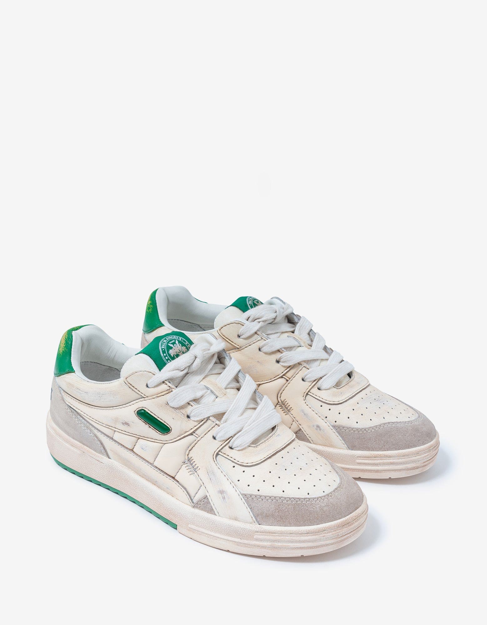Palm Angels White & Green Palm University Trainers – Zoo