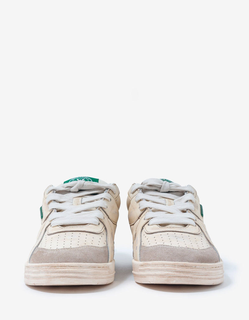 Palm Angels White & Green Palm University Trainers