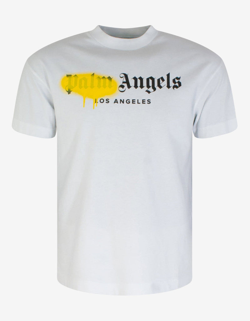 Palm Angels White LA Spray Paint Logo T-Shirt