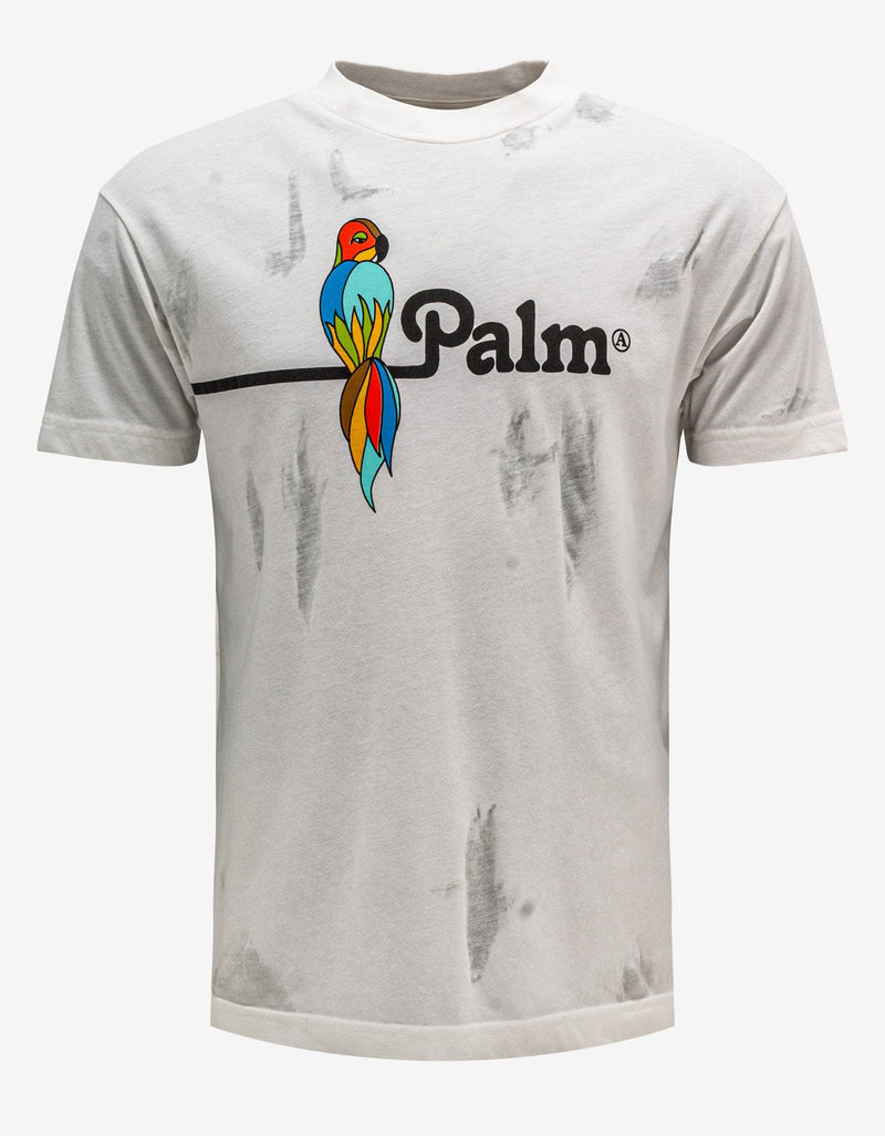 Palm Angels White Parrot Vintage T-Shirt