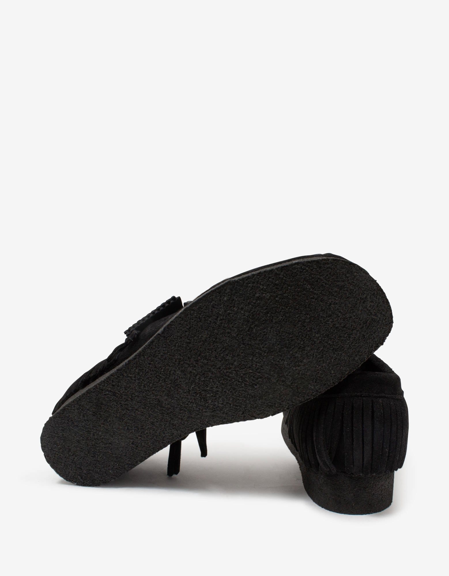 Palm Angels x Clarks Black Suede Fringed Wallabee Shoes – mens