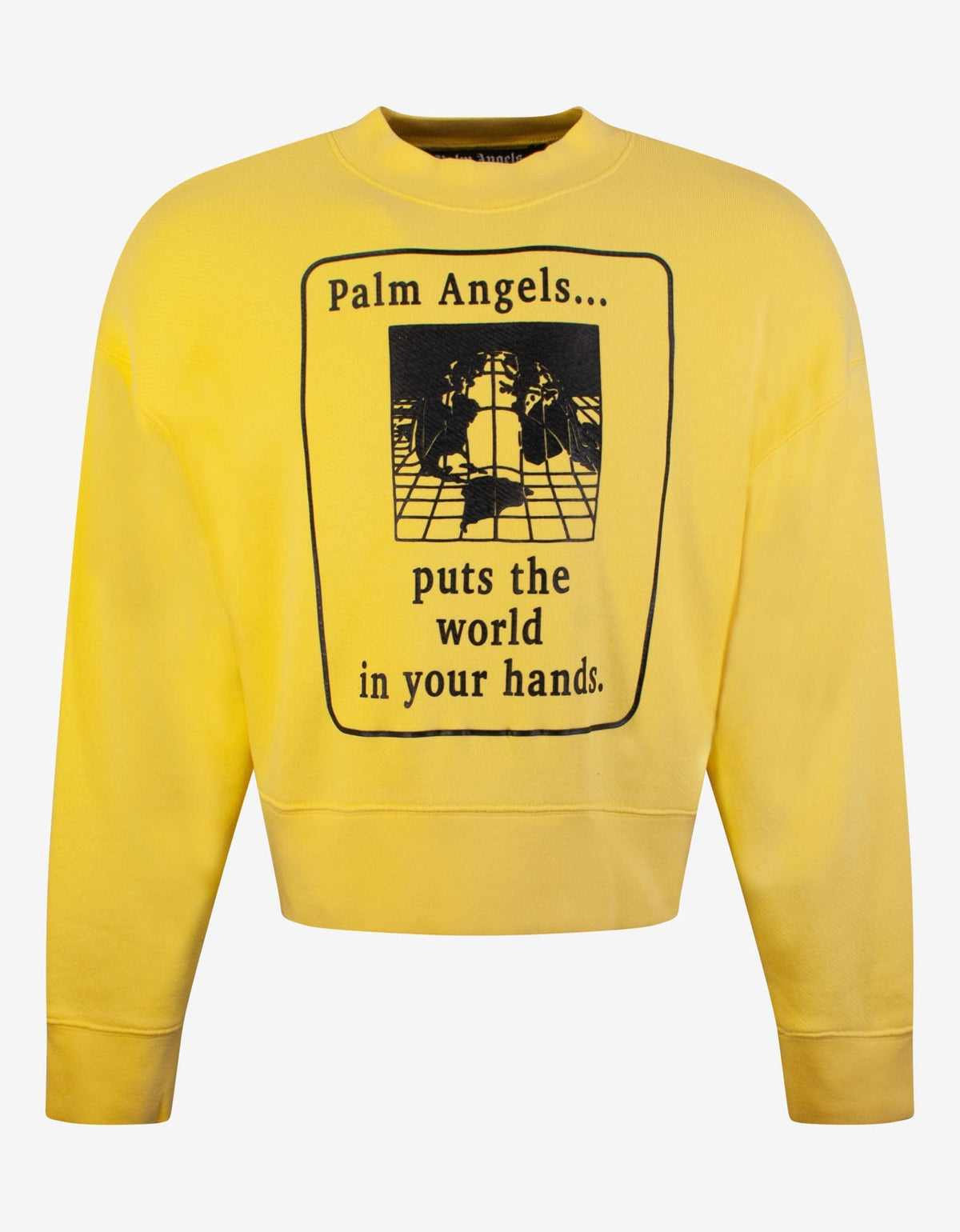 Palm Angels Yellow World In Hands Oversized Sweatshirt