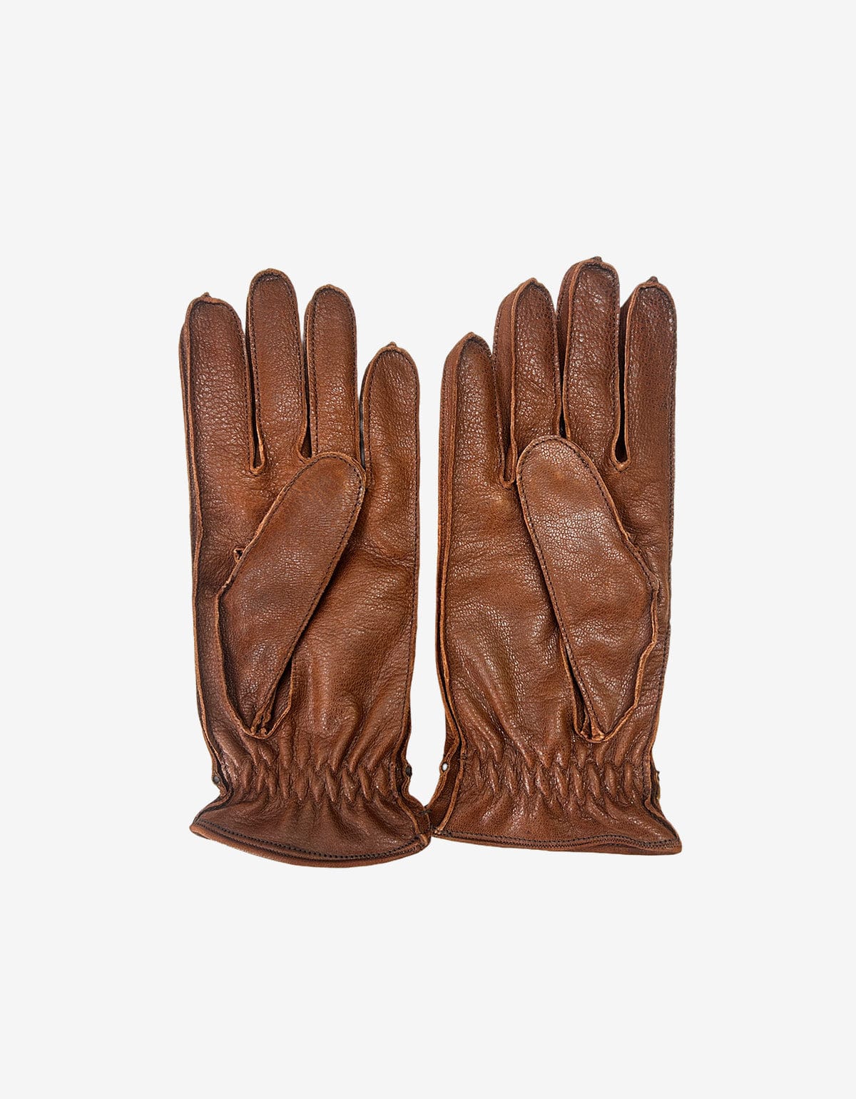 小物 Archive PRADA SPORT gloves brown Prada Brown Lined Leather Gloves With Elastic Toggle Fastening