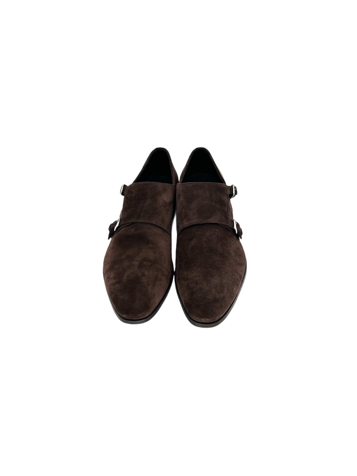 Prada Brown Suede Double Monk Strap Shoe