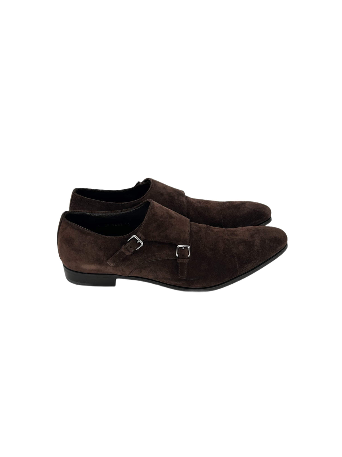 Prada Brown Suede Double Monk Strap Shoe