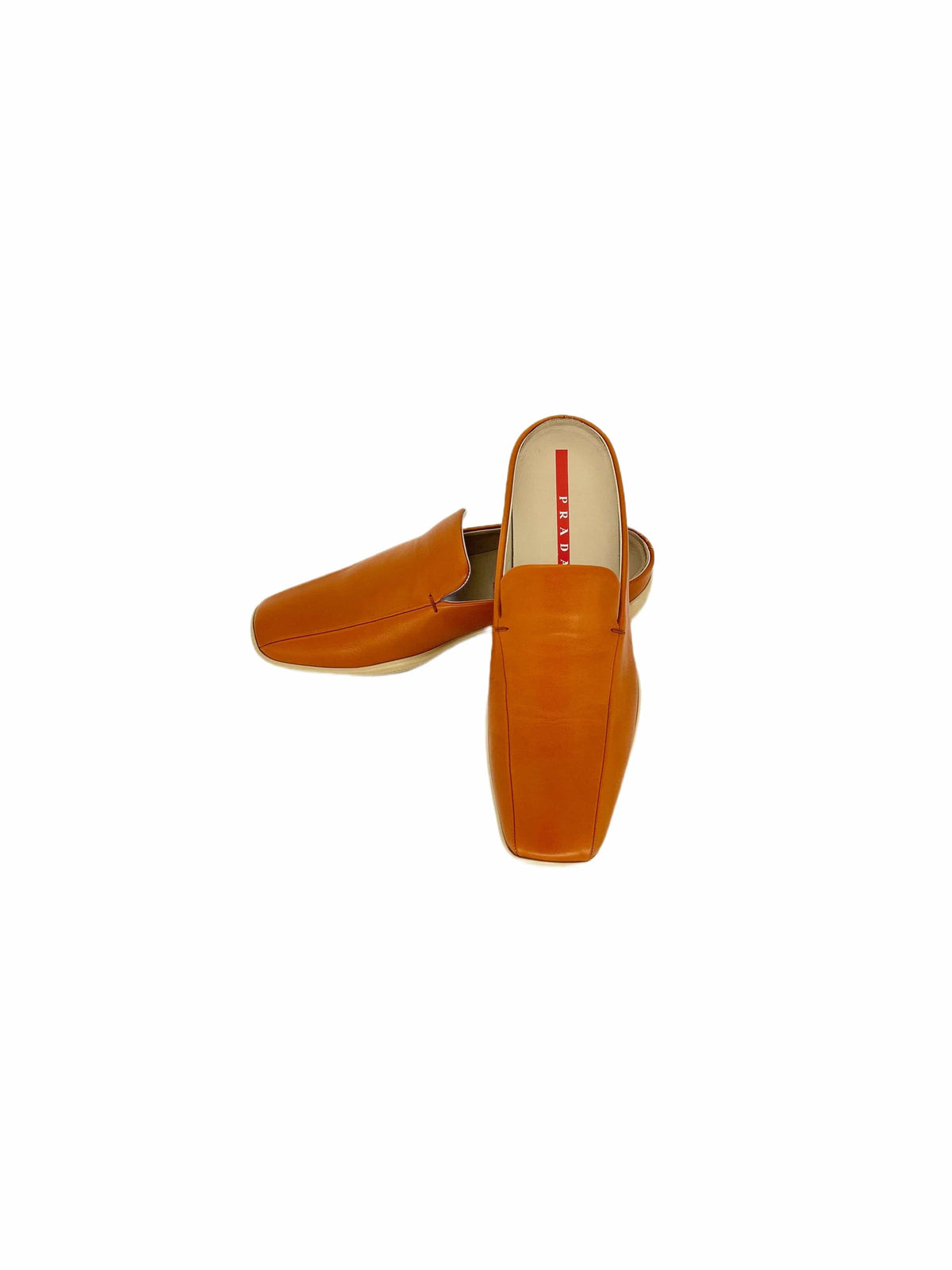 PRADA Linea Rossa Brown calf Leather 'Dress' Mules
