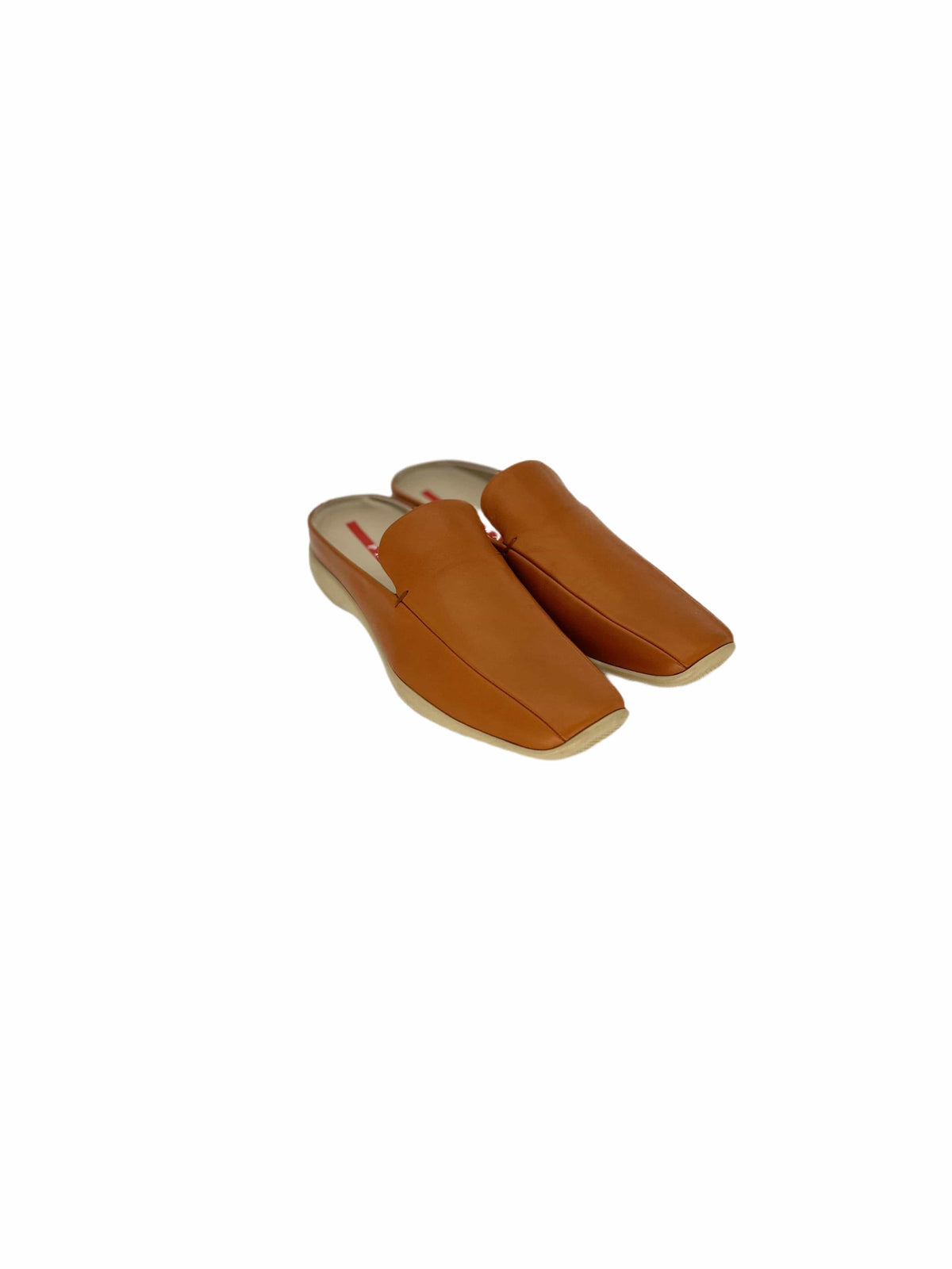 PRADA Linea Rossa Brown calf Leather 'Dress' Mules