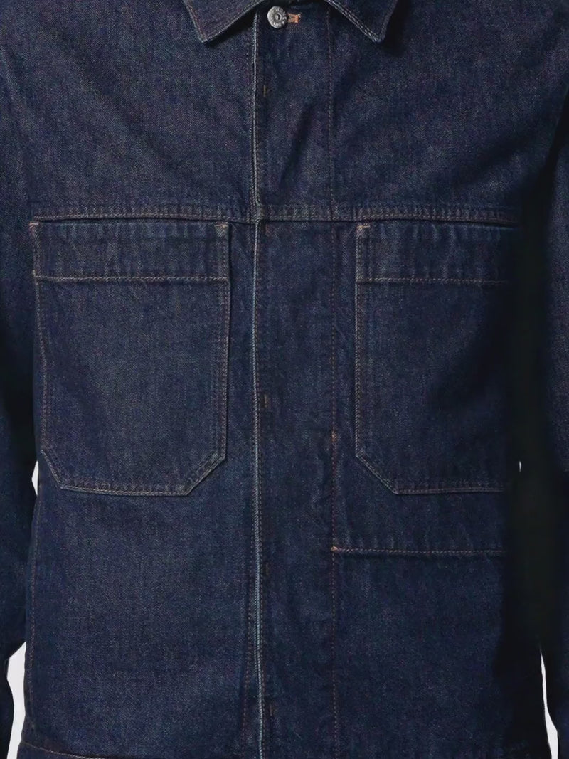 Stone Island Denim Research Blue Denim-Rinsed Coach Jacket L1S144100006S00J7VJ201