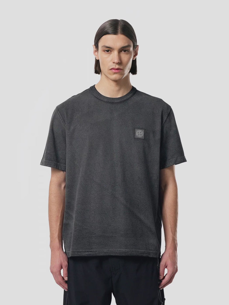 Stone Island Black Reflective Garment Lamination Compass Patch T-Shirt L1S152100013S0305V0029