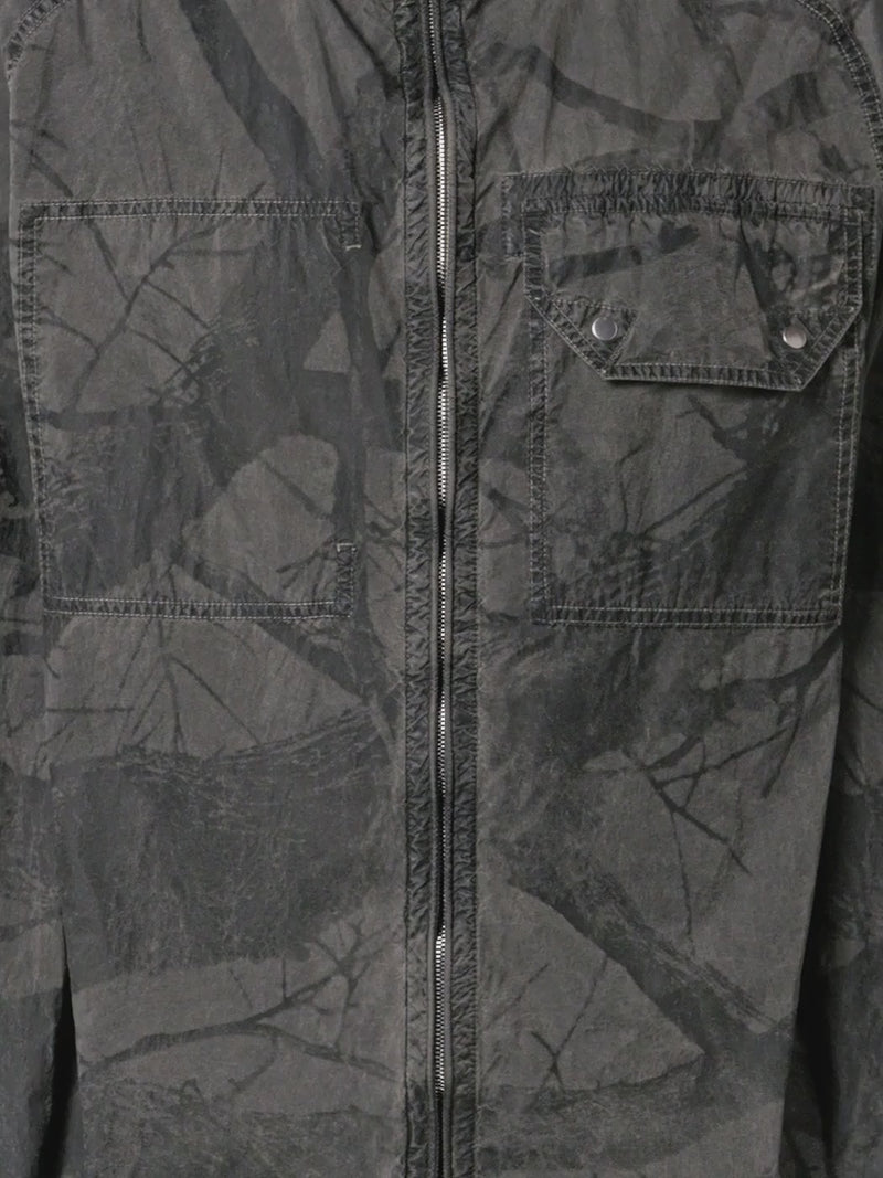 Stone Island Laser Forest Camo Crinkle Reps-TC Hooded Overshirt L2S151200038S0E16V0094