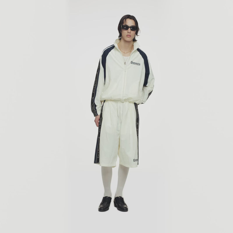 Willy Chavarria White Casa De Chavarria Orale Track Short WCBTM0082 065