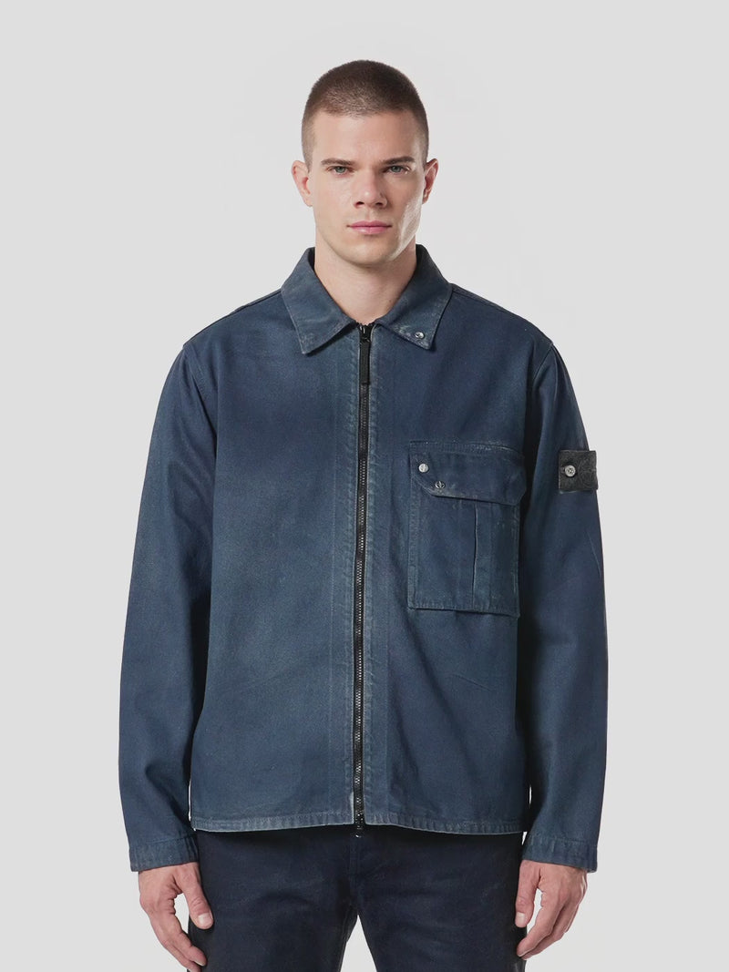 Stone Island Denim Research Hand Sprayed Reflective Light Bull Denim-TC Overshirt L2S141200002S0J31V002E