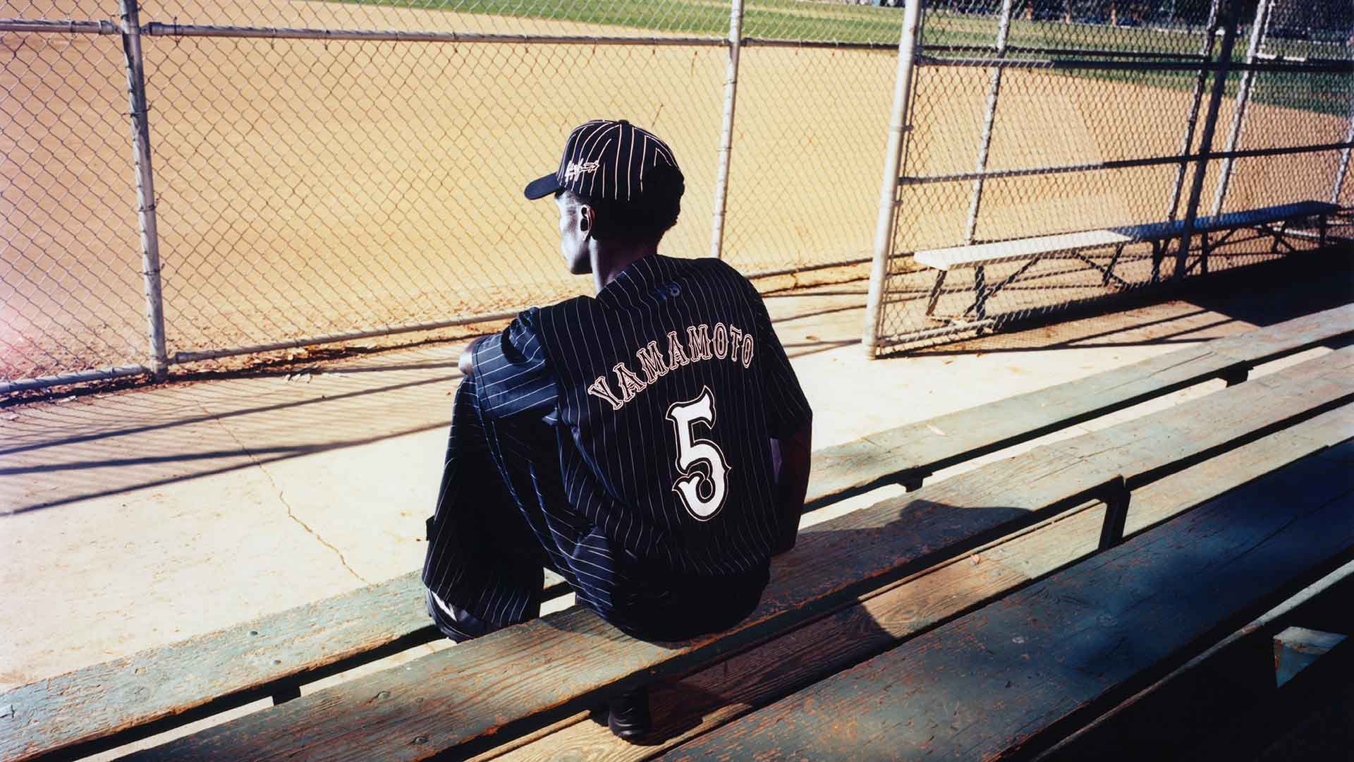 Y-3 x Elite 5 jersey collection, featuring athletes and icons who wear the number 5; Jude Bellingham, Zinedine Zidane, Anthony Edwards, Garrett Wilson, and Yohji Yamamoto