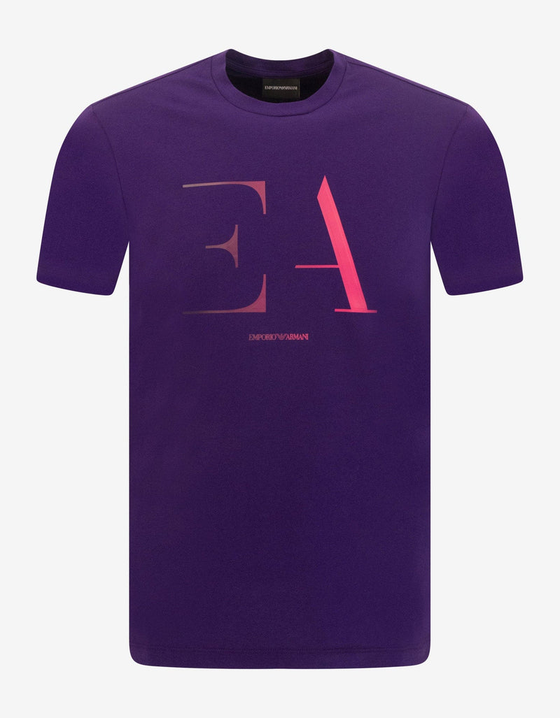 Purple EA Logo Print T-Shirt