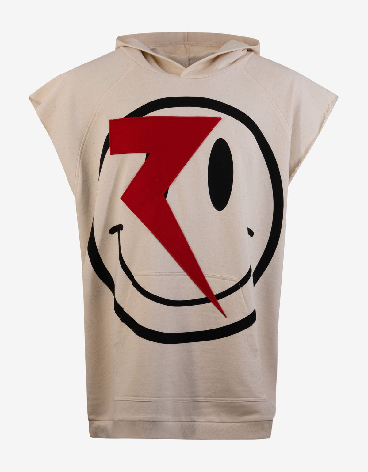 Raf Simons Beige Smiley Oversized Sleeveless Hoodie