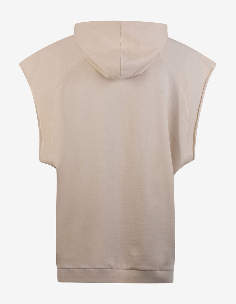 Raf Simons Beige Smiley Oversized Sleeveless Hoodie