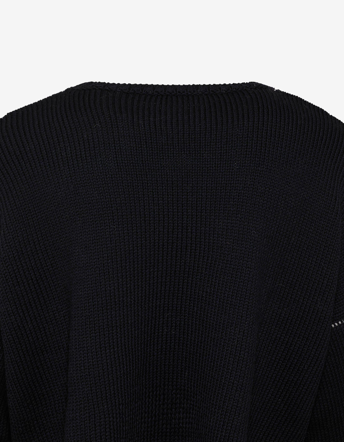 Raf Simons Navy Blue RS Logo Cropped Oversized Sweater