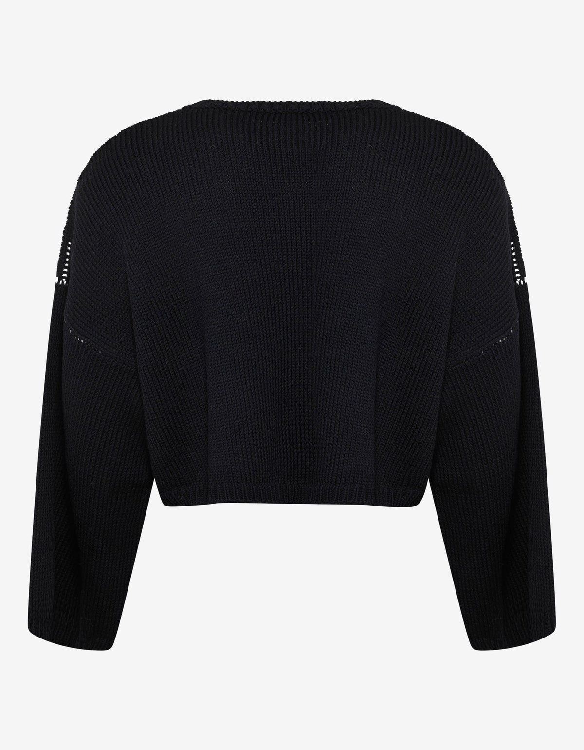 Raf Simons Navy Blue RS Logo Cropped Oversized Sweater