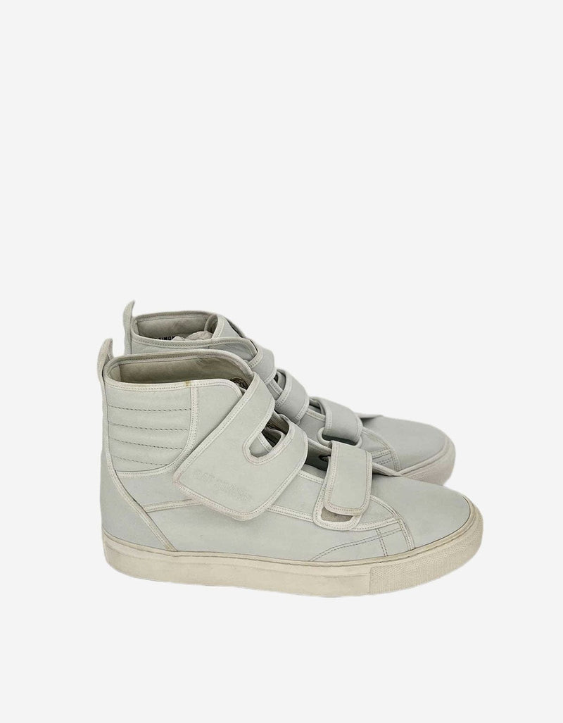 Raf Simons White Velcro Strap High Top Trainers - SS17