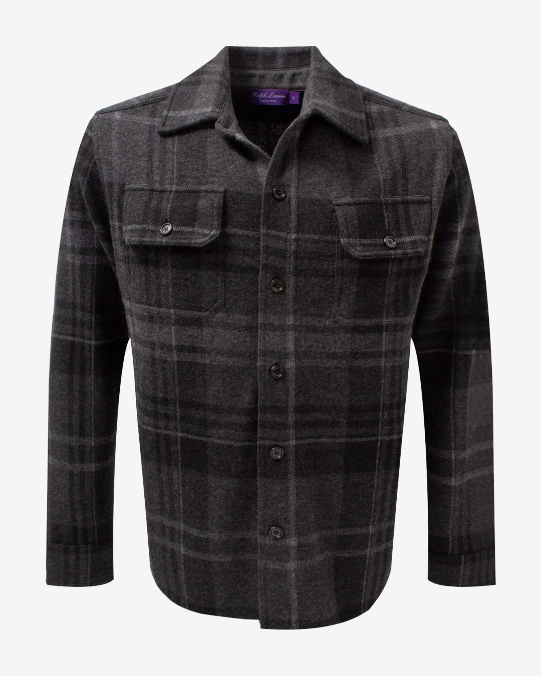 Ralph Lauren Purple Label Grey Plaid Cashmere Overshirt