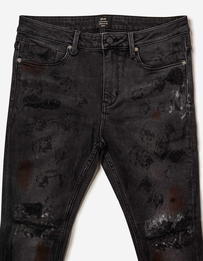 Rebel Skinny Haunt Art Rip Jeans