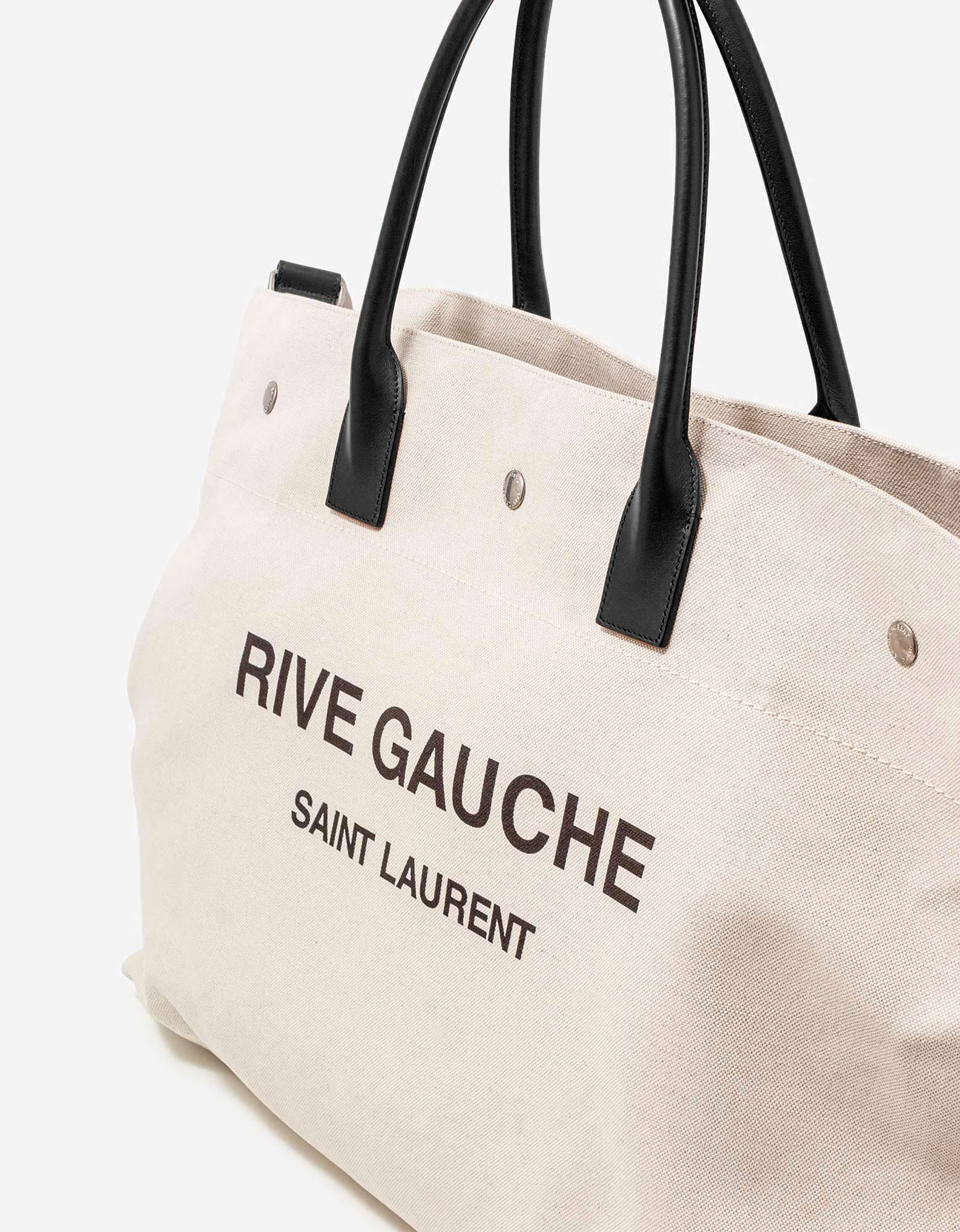 Saint Laurent Rive Gauche Maxi Shopping Bag | Beige Canvas Tote