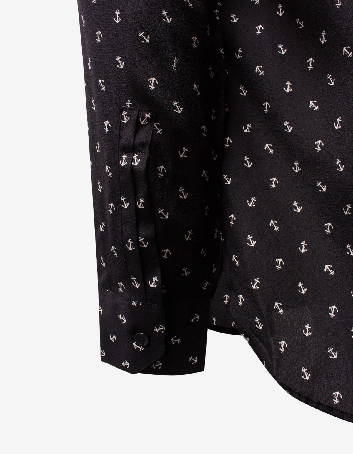 Saint Laurent Black Anchor Print Silk Shirt