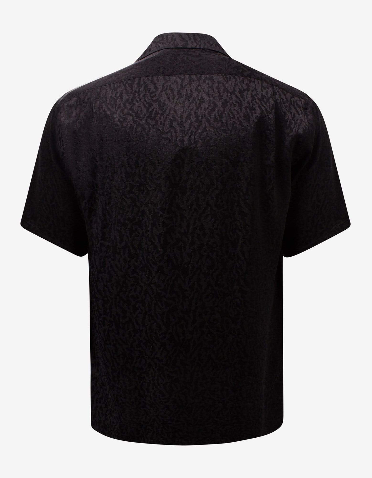 Saint Laurent Black Camo Jacquard Silk Shirt