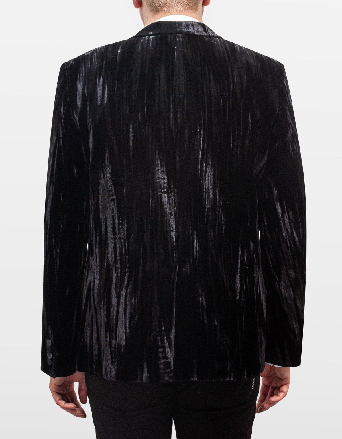 Saint Laurent Black Crinkled Velvet Blazer